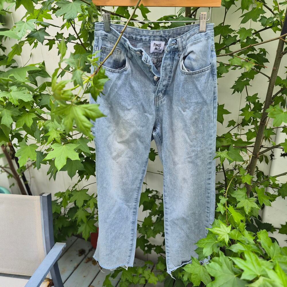 Princess Polly BP DNM Light Wash Raw Hem Straight Leg Jeans - Womens US Sz 4